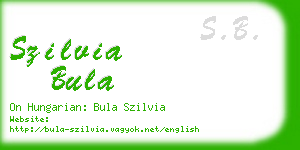 szilvia bula business card